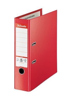 Papírenské zboží - Pákový pořadač "Standard Plus", ochranné spodní kování, Vivida červená, 80 mm, A4, PP, ESS