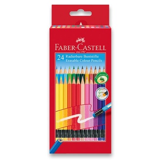 Papírenské zboží - Pastelky Faber-Castell s barevnou pryží 24 barev
