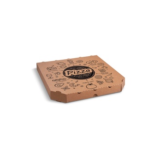 Papírenské zboží - Krabice na pizzu (mikrovlnitá lepenka) kraft 32 x 32 x 3 cm [100 ks]