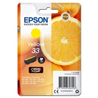 Papírenské zboží - Epson originální ink C13T33444012, T33, yellow, 4,5ml, Epson Expression Home a Premium XP