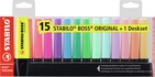 Papírenské zboží - Textmarker STABILO BOSS ORIGINAL - 15-teiliges Schreibtischset - 9 Neon- und 6 Pastellfarben