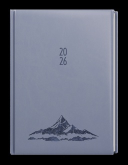 Papírenské zboží - Týdenní diář - Prokop - Vivella s ražbou - B6 - holubí šeď - Hory