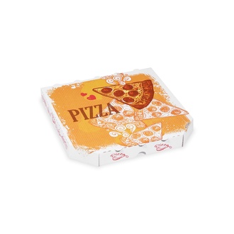 Papírenské zboží - Krabice na pizzu z vlnité lepenky 26 x 26 x 3 cm [100 ks]