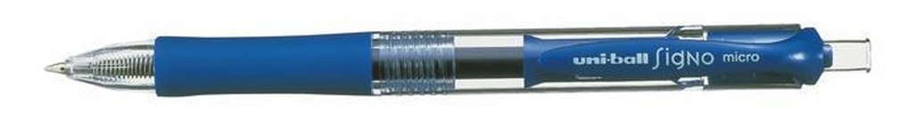 Papírenské zboží - Gelové pero "UM-152", modrá, 0,3mm, stiskací mechanismus, UNI