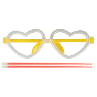 Papírenské zboží - Svítící brýle ve tvaru srdce, mix barev [1 ks]