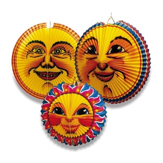 Papírenské zboží - Papírový lampion Sun & Moon průměr 36-42 cm, mix motivů
