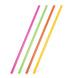 Papírenské zboží - Slámky JUMBO plastové neon 25 cm, průměr 8 mm [150 ks] (znovu použitelná)