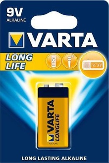 Papírenské zboží - Baterie, 9V, 1 ks,VARTA "Longlife Extra"