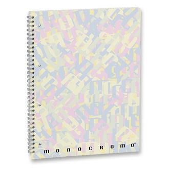 Papírenské zboží - Kroužkový blok Pigna Monocromo multicolor A4, linkovaný