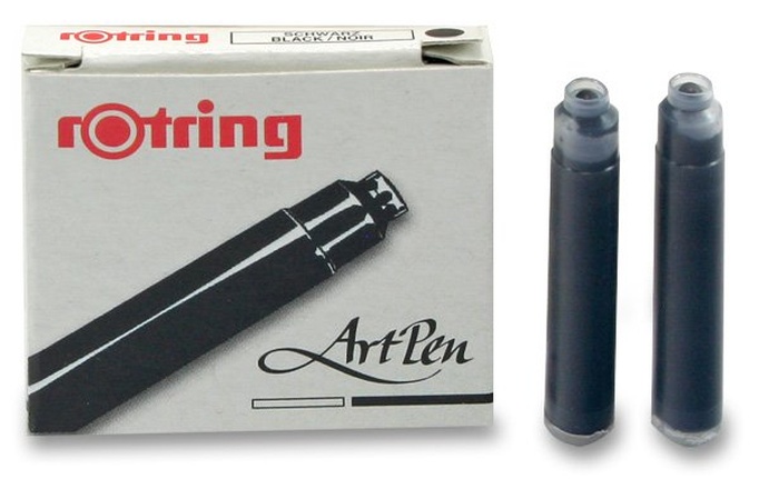 Papírenské zboží - Inkoustové bombičky Rotring Art Pen černé, 6 ks