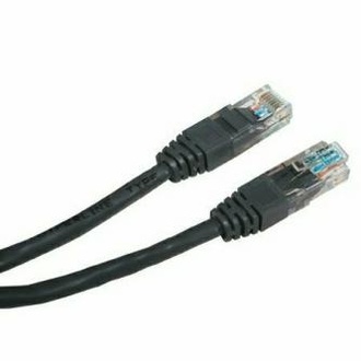 Papírenské zboží - UTP patchcord, Cat.5e, RJ45 M-3m, nestíněný, černý, economy