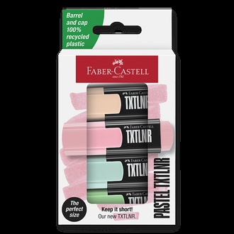 Papírenské zboží - Zvýrazňovače Faber-Castell Short TXTLNR Pastel 4 ks