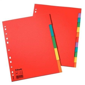 Papírenské zboží - Kartonové barevné rozlišovače Esselte Economy, A4, Mix barev