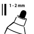 Papírenské zboží - Kreidemarker, schwarz, 1 - 2 mm, konische Spitze, flüssig, SIGEL