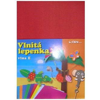 Papírenské zboží - Lepenka E-Welle 260g 34,5 x 24,5cm rovná-červená 10 listů