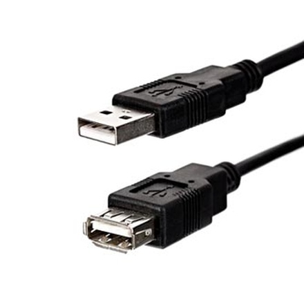 Papírenské zboží - Kabel USB (2.0), USB A M- USB A F, 3m, černý, Logo Economy