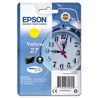 Papírenské zboží - Epson originální ink C13T27044012, 27, yellow, 3,6ml, Epson WF-3620, 3640, 7110, 7610, 76