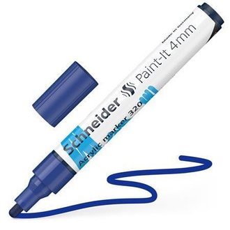 Papírenské zboží - 120203 Akrylový popisovač "Paint-It 320", modrá, 4 mm, SCHNEIDER