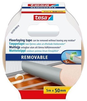 Papírenské zboží - Oboustranná podlahová páska "Removable 55729" odstranitelná beze stop, 50 mm x 5 m, TESA