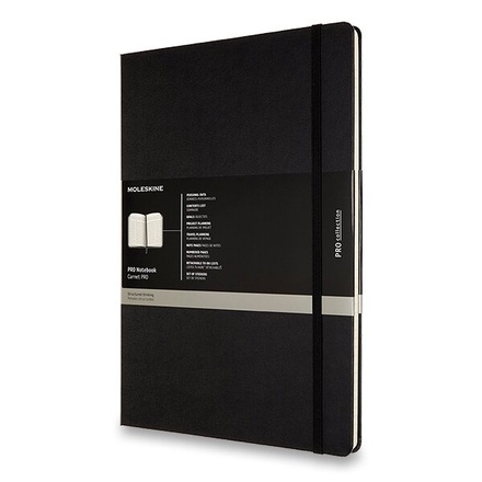 Papírenské zboží - Zápisník Moleskine Professional- trvdé desky A4, černý
