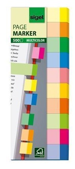 Papírenské zboží - Značkovací proužky, 10y50 lístků, 15x50 mm, SIGEL "Transparent", mix barev