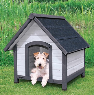 Papírenské zboží - NATURA bouda pro psa se sedlovou střechou, S-M: 71 x 77 x 76 cm, šedá