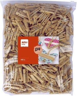 Papírenské zboží - Kolíčky, mini, dřevěné, 48 x 6 mm, APLI