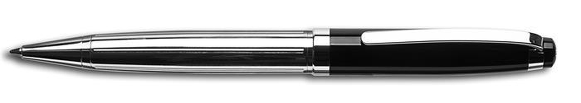 Papírenské zboží - Kuličkové pero, SWAROVSKI® Crystals, černo-stříbrná, 14 cm "Broadway", bílý krystal, ART C