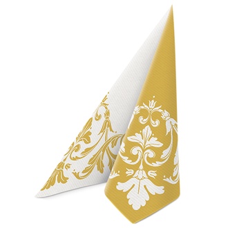 Papírenské zboží - Ubrousky PAW AIRLAID 40x40 cm Reverse Motif gold-white [50 ks]