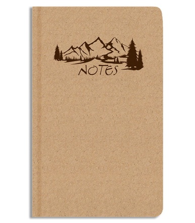 Papírenské zboží - Notes prázdný - A5 - kraft - Hory