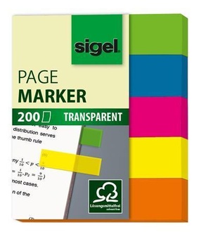 Papírenské zboží - Pagemarker, film, 5x40 sheets, 12x50 mm, SIGEL "615", assorted colours