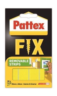 Papírenské zboží - Lepicí proužky "Pattex Fix", oboustranné, lze odstranit, 20 x 40 mm, HENKEL