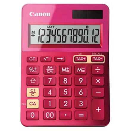 Papírenské zboží - Canon Kalkulačka LS-123K, růžová, stolní, dvanáctimístná