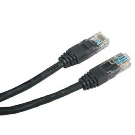 Papírenské zboží - UTP patchcord, Cat.5e, RJ45 M-1m, nestíněný, černý, economy