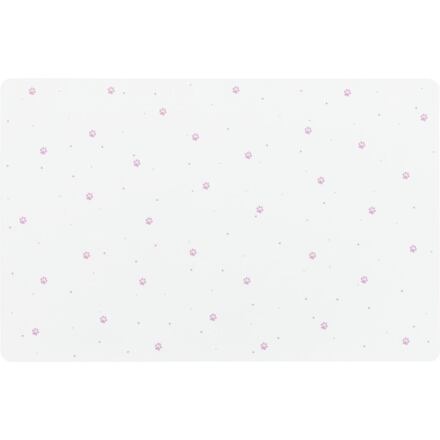 Papírenské zboží - Prostírání pod misky PAW Print, 44 x 28 cm, bílá / růžové ťapky 