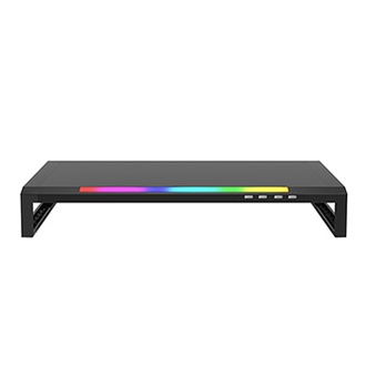 Papírenské zboží - Podstavec pod monitor, DZ-01, 4x USB Hub 2.0, černý, plast, 20 kg nosnost, Marvo, Rainbow