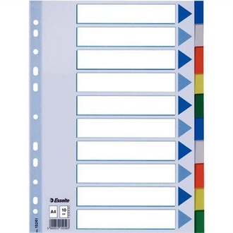 Papírenské zboží - Plastové barevné rozlišovače Esselte, A4, Mix barev