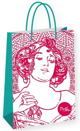 Papírenské zboží - Dárková taška Alfons Mucha – Ruby, Fresh Collection, velká