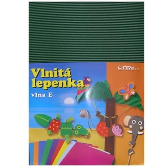 Papírenské zboží - Lepenka E-Welle 260g 34,5 x 24,5cm rovná-tmavě zelená 10 listů