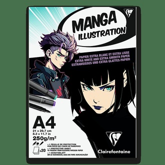Papírenské zboží - Blok Clairefontaine Manga Illustration A4