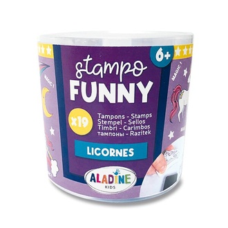 Papírenské zboží - Razítka Aladine Stampo Funny Jednorožci, 19 ks