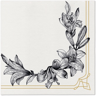 Papírenské zboží - Ubrousky PAW AIRLAID 40x40 cm Roayl lily