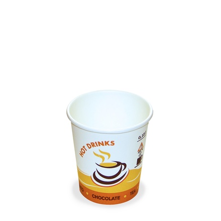 Papírenské zboží - Papírový kelímek s potiskem "HOT DRINKS" 0,15 l (průměr 73 mm) [100 ks]