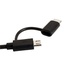 Papírenské zboží - USB Kabel (2.0), USB A M - microUSB M + USB C M, 1m, rund, schwarz, plastic bag