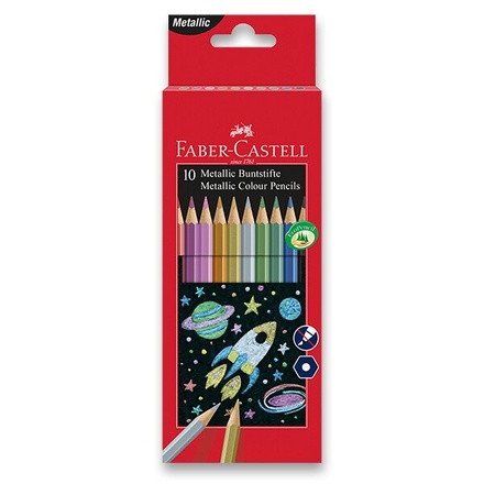 Papírenské zboží - Pastelky Faber-Castell 10 barev, metalické
