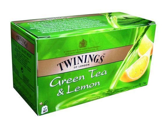 Papírenské zboží - Zelený čaj, citrón, 25x1,6 g, TWININGS