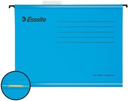 Papírenské zboží - Zesílené závěsné desky Esselte Classic s rychlovazačem, Modrá [10 ks]