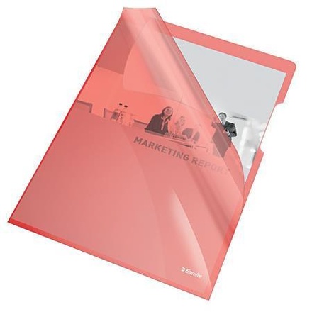 Papírenské zboží - Desky "L", červená, A4, 150 mikronů, ESSELTE [25 ks]