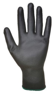 Papírenské zboží - Pracovní rukavice máčené na dlani a prstech v polyuretanu, velikost 7, černé