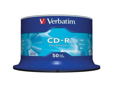 Papírenské zboží - CD-R 700MB, 80min., 52x, DL Extra Protection, Verbatim, 50-cake